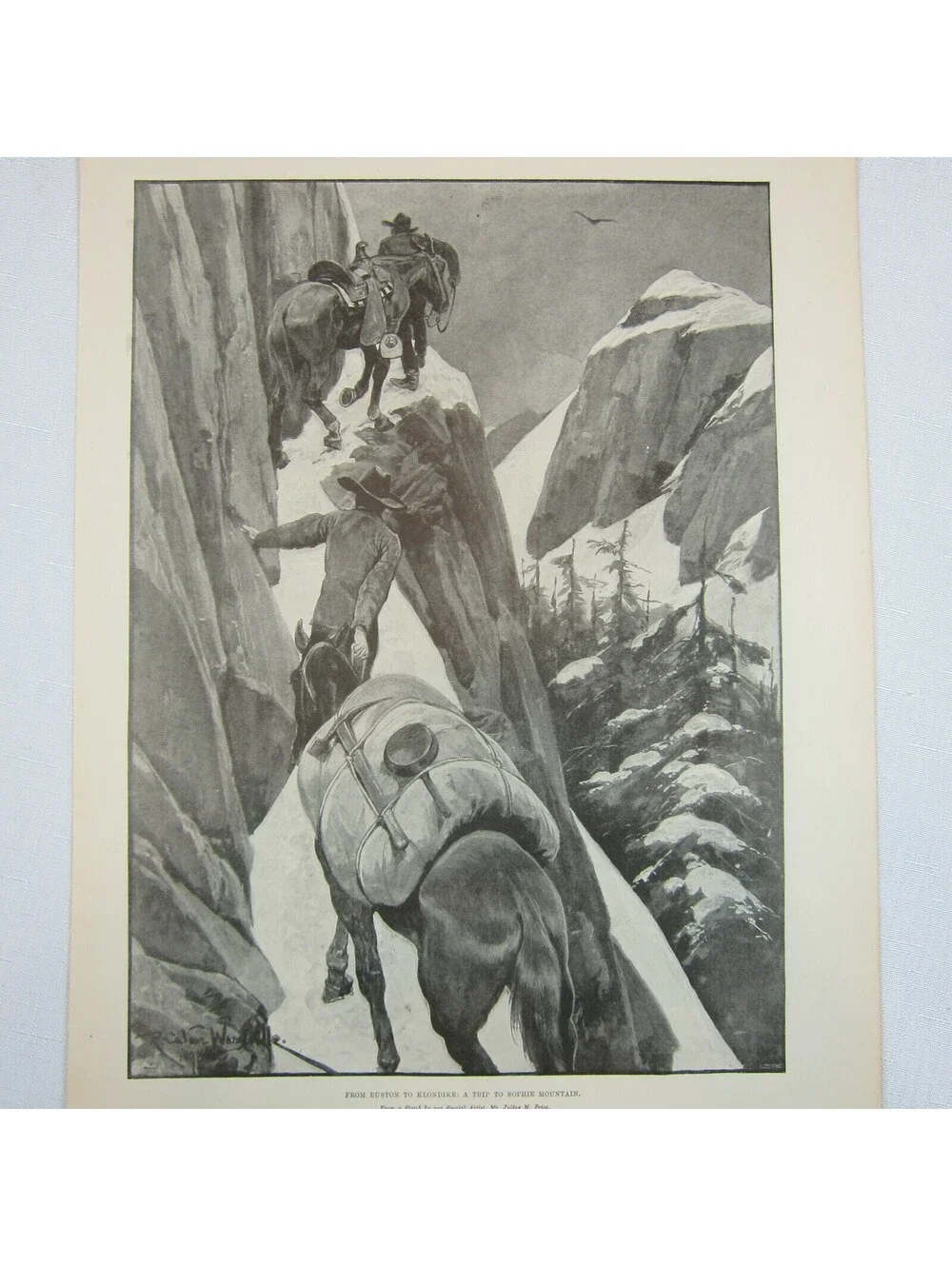 Antique 1898 Print Canada Euston to Klondike Trip Sophie Mountain Julius M Price